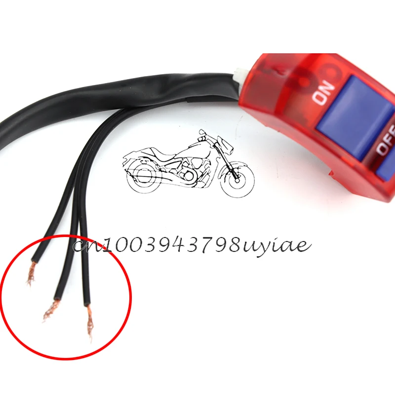 1 Pcs 3 Wires Motorcycle Handlebar on/Off Connector Push Button Switch for LED Headlight Fog Light Motorbike Motor Parts