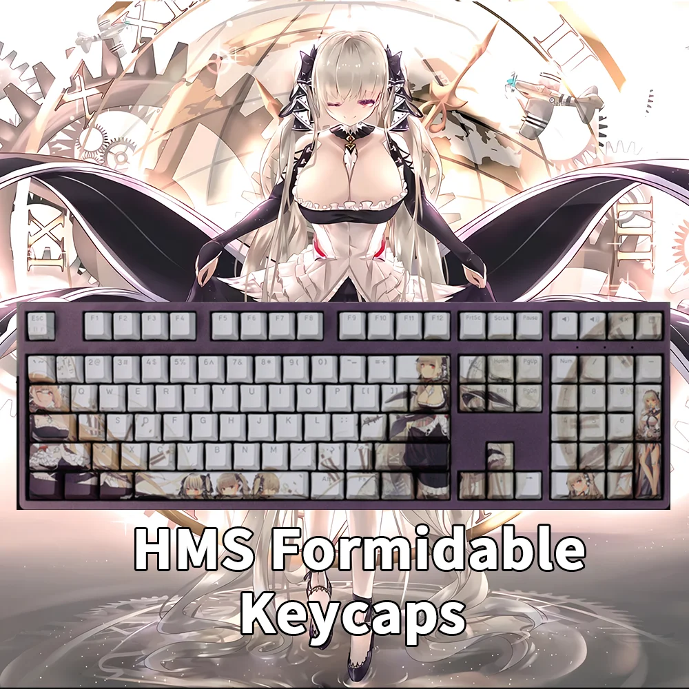 Azur Lane Character Keycaps HMS Formidable Mechanical Keyboard Decoration Accessories Anime Key Caps For Cherry Profile 108 Keys