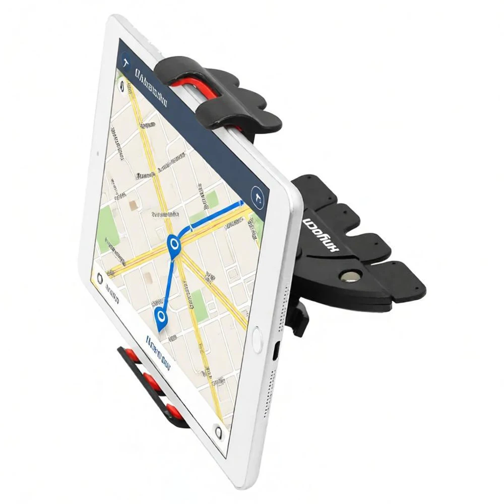 Universal Car CD Slot Mount Phone Tablet Stand Adjustable Secure Grip Cradle for Automotive Dashboard Navigation Device Holder