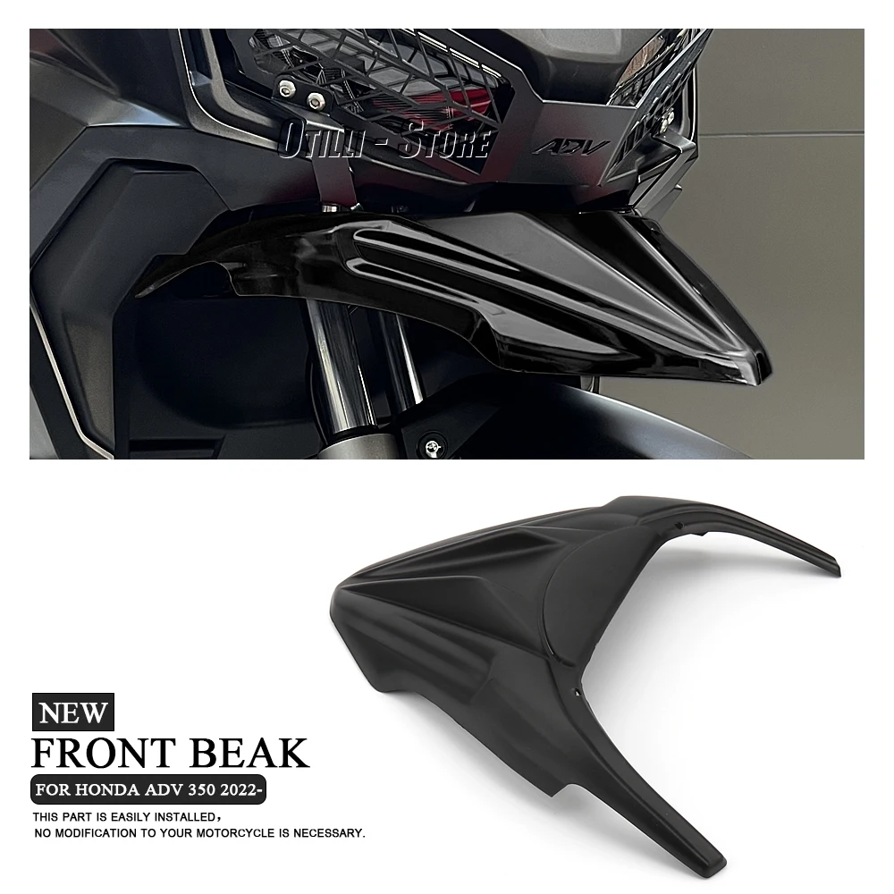 New 2022 2023 Motorcycle Black Front Wheel Fender ADV 350  Beak Nose Cone Extension Cover For HONDA ADV350 Adv350 adv350