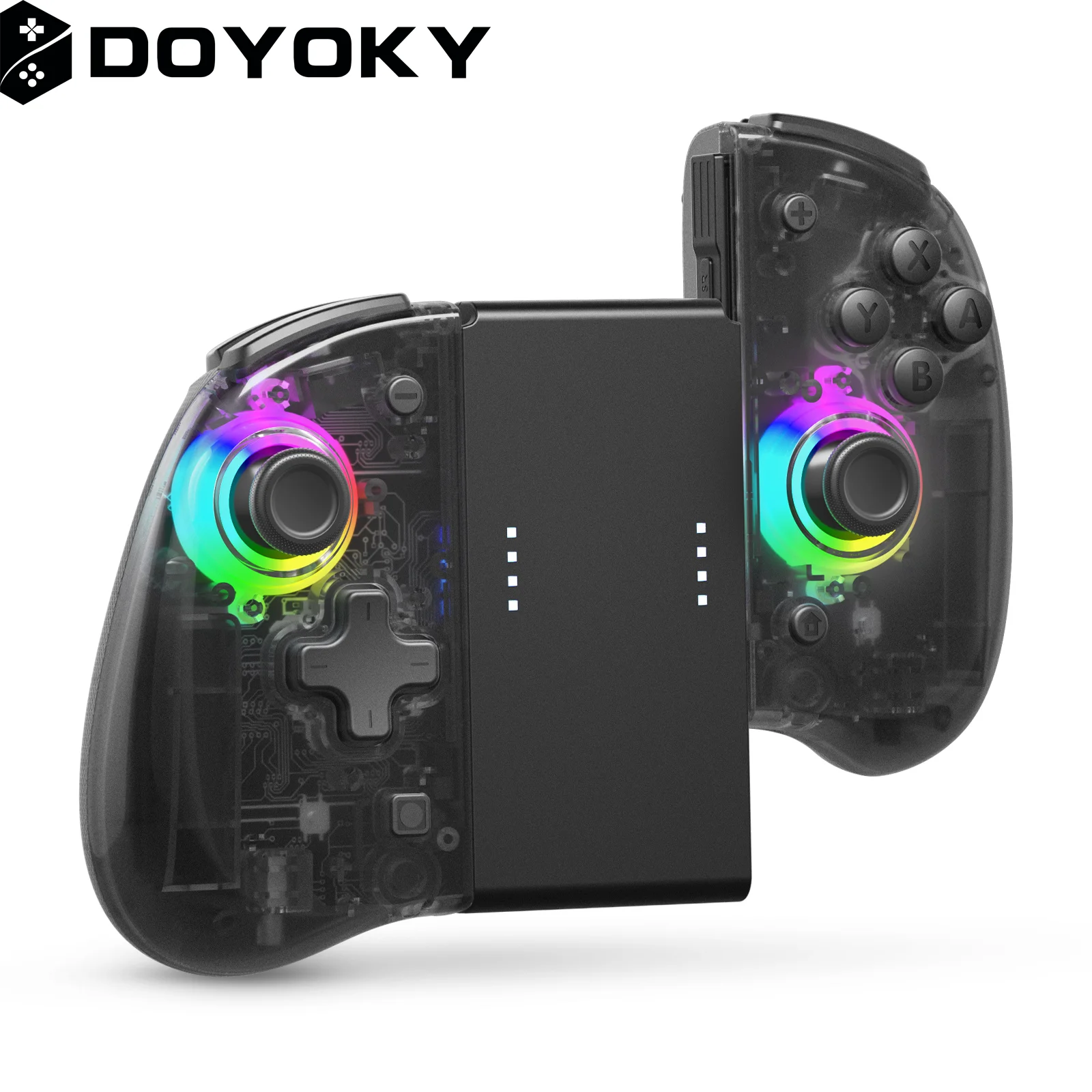 

DOYOKY Classic RGB Joycon Remote Gamepad for Nintendo Switch/OLED with Dual Vibration & Turbo Motion Control & Ergonomics Black