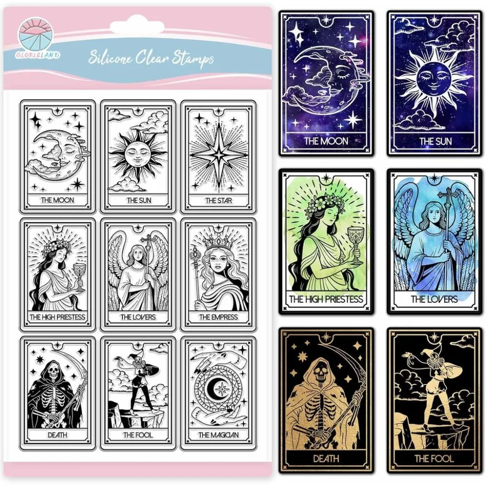 Divination Cards Clear Stamps for Card Making Tarot Cards Clear Stamps Transparent Stamp Seal for DIY Scrapbooking
