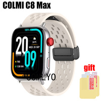 For COLMI C8 Max Smart Watch Strap Wristband Silicone Sports Folding buckle Soft Women Men Band Screen protector Film