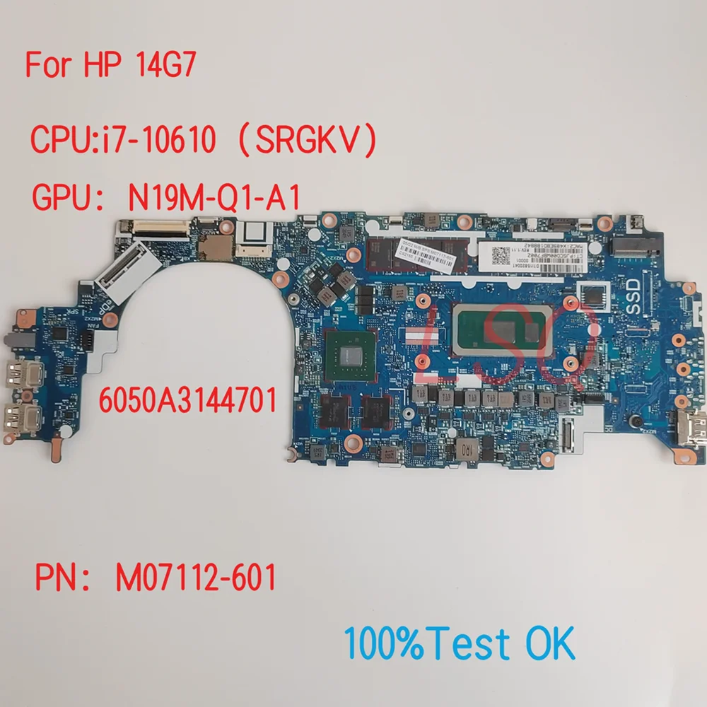 6050A3144701 For HP ProBook 14G7 Laptop Motherboard With CPU i7-10610 PN:M07117-601 100% Test OK