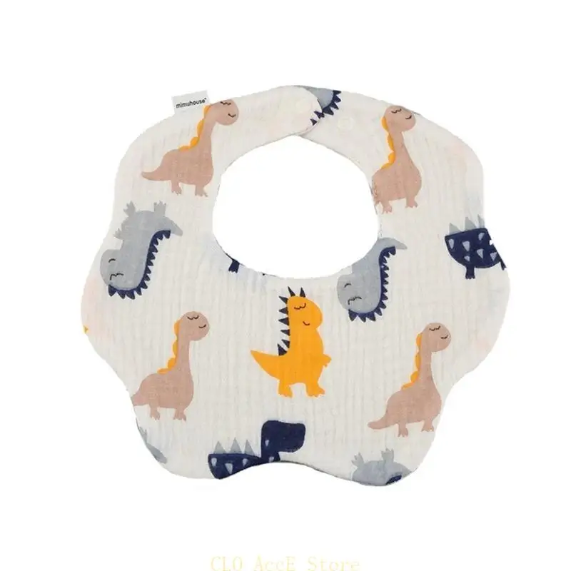 

16FE Infant Boys Girls Boys Bibs Round Cartoon Scarf Flower Saliva Towel Newborn