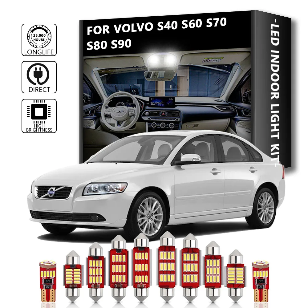 

Внутренний светодиодный светильник для Volvo S40 S60 S70 S80 S90 Best Canbus Автомобильная лампа Крытый купол для чтения карт, комплект ламп для багажника