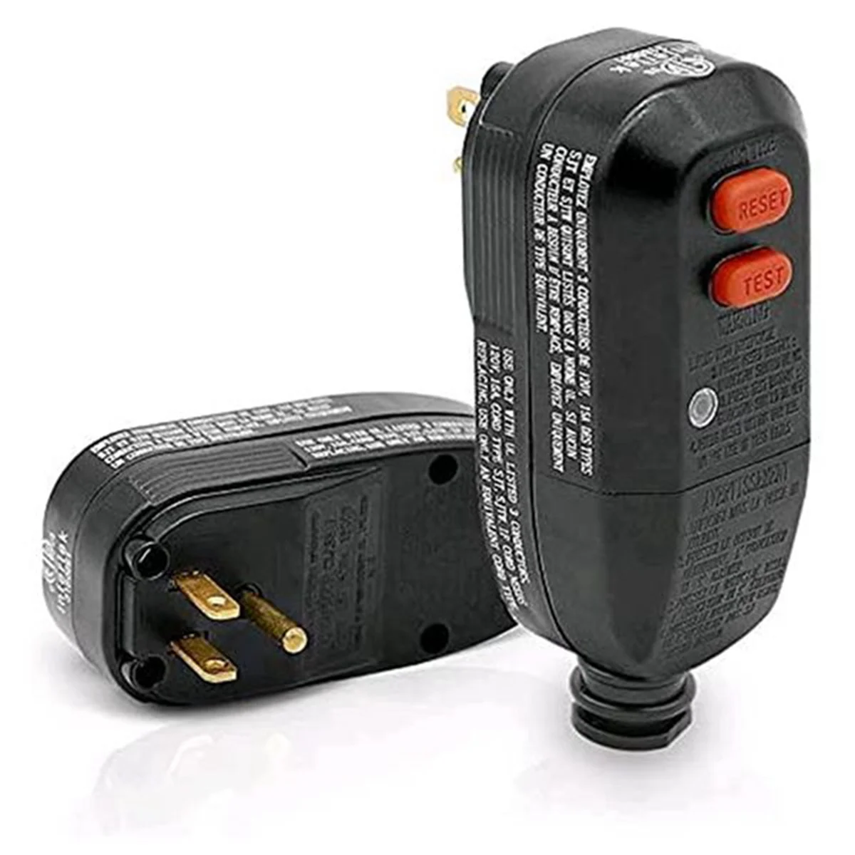 A44T US Plug,10 Pcs GFCI Plug Replacement 3 Prong, Auto Reset 15Amp Listed Ground Fault Circuit Interrupter Adapter