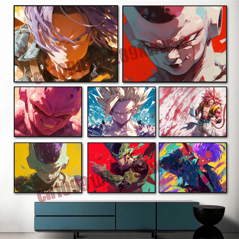 

Dragon Ball Japanese Cartoon, Super Saiyan, Painting on Canvas, Image Prints, Home Wall Art Deco Painting, Children's Gift