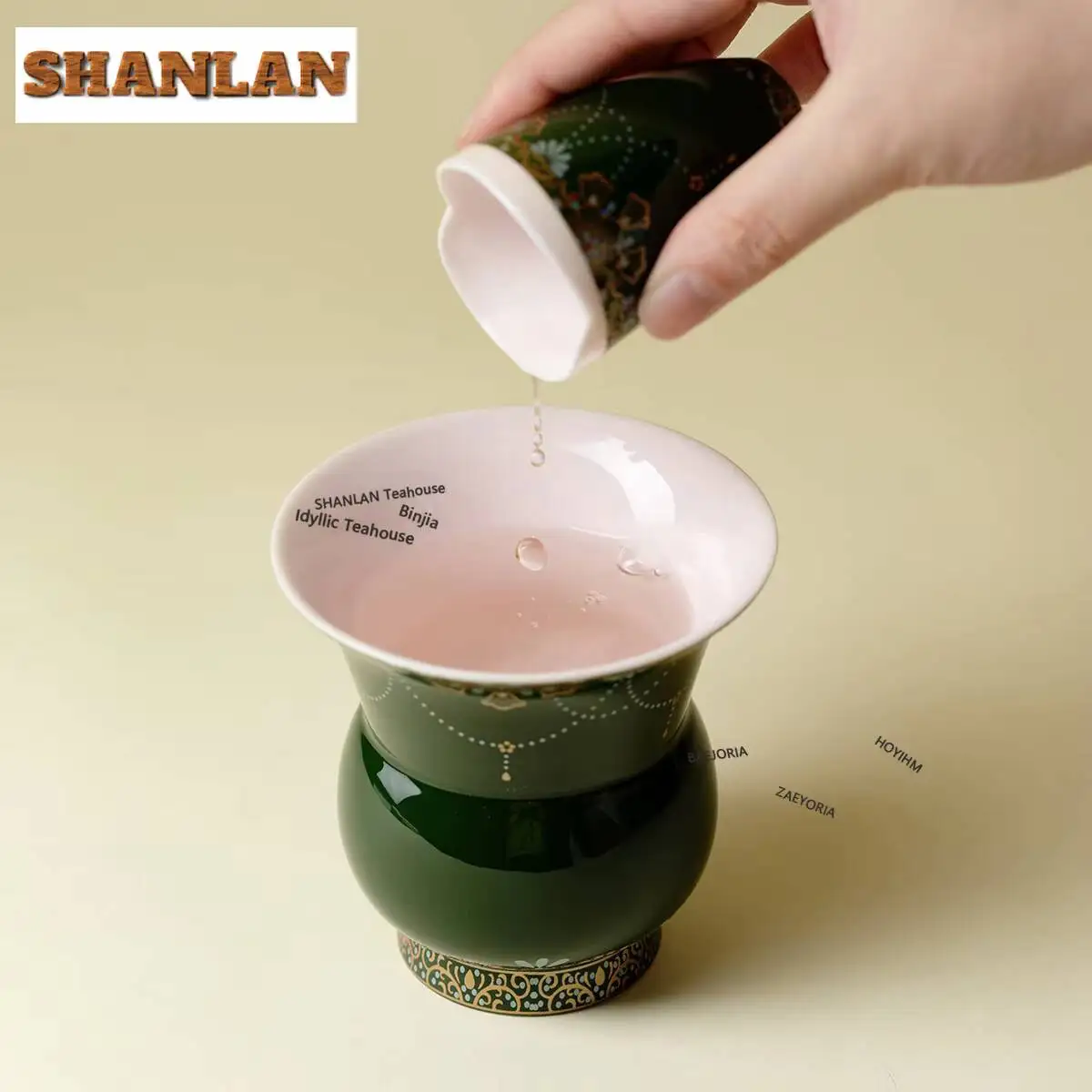 Bamboo Leaf Green Jianshui Tea Wash Writing-brush Washer Tea Residue Barrel Tea Dust Cylinder Barrel Household Chaxi Ornaments