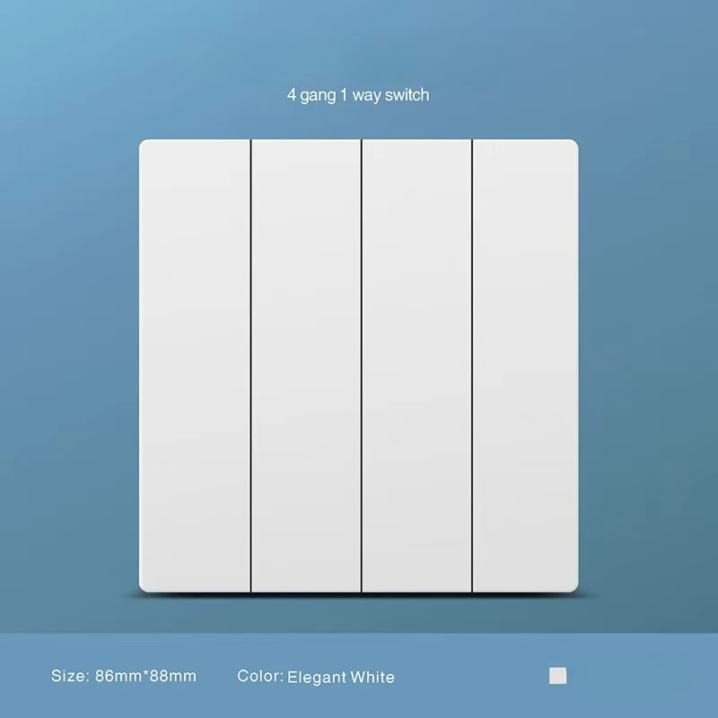 British Style Skin Feel Matte White Recessed Wall Switch and Socket Panel 13A 250V