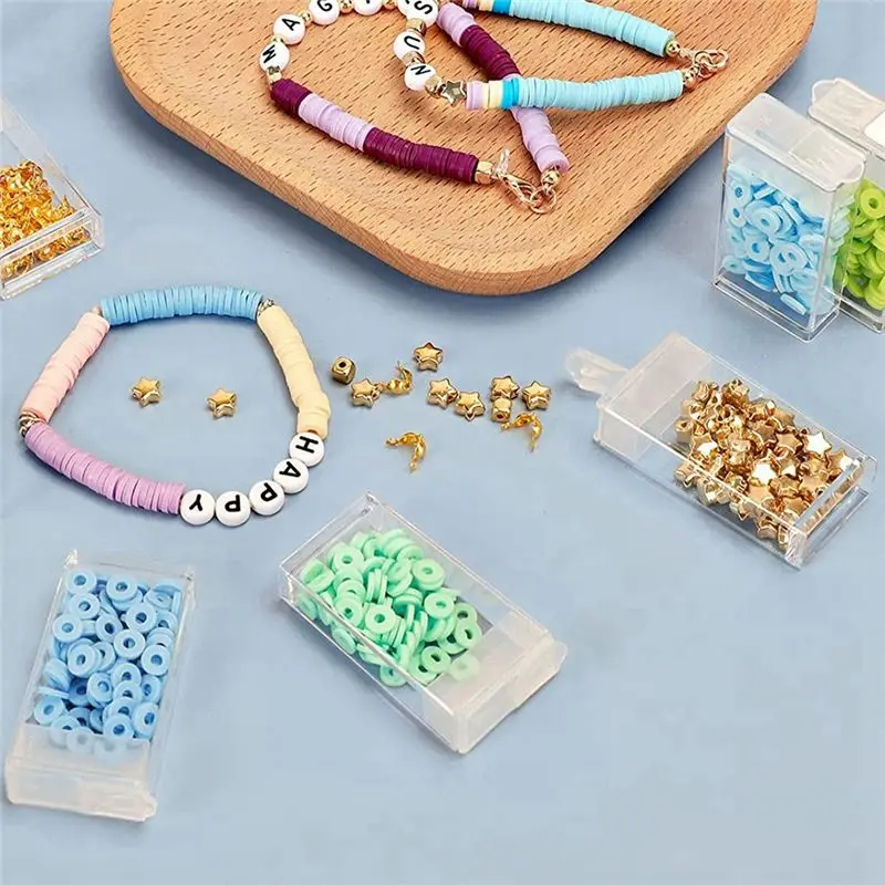 【A75U】 48 Compartment Storage Box Clear Seed Bead Organizer Small Removable Container with Lid for Small Beads