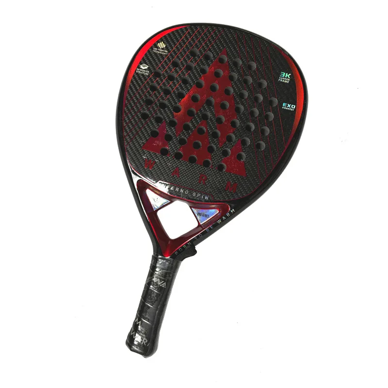 

Carbon fiber material 3K teardrop padel racket, durable frame structure for club brand training projects intermediate amateur pl