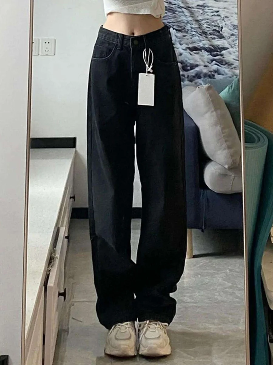 

Slim Fit Fleece Lined Denim Jeans for Women Autumn Winter High Waist Straight Leg Long Trousers Pear Shape Body Slimming