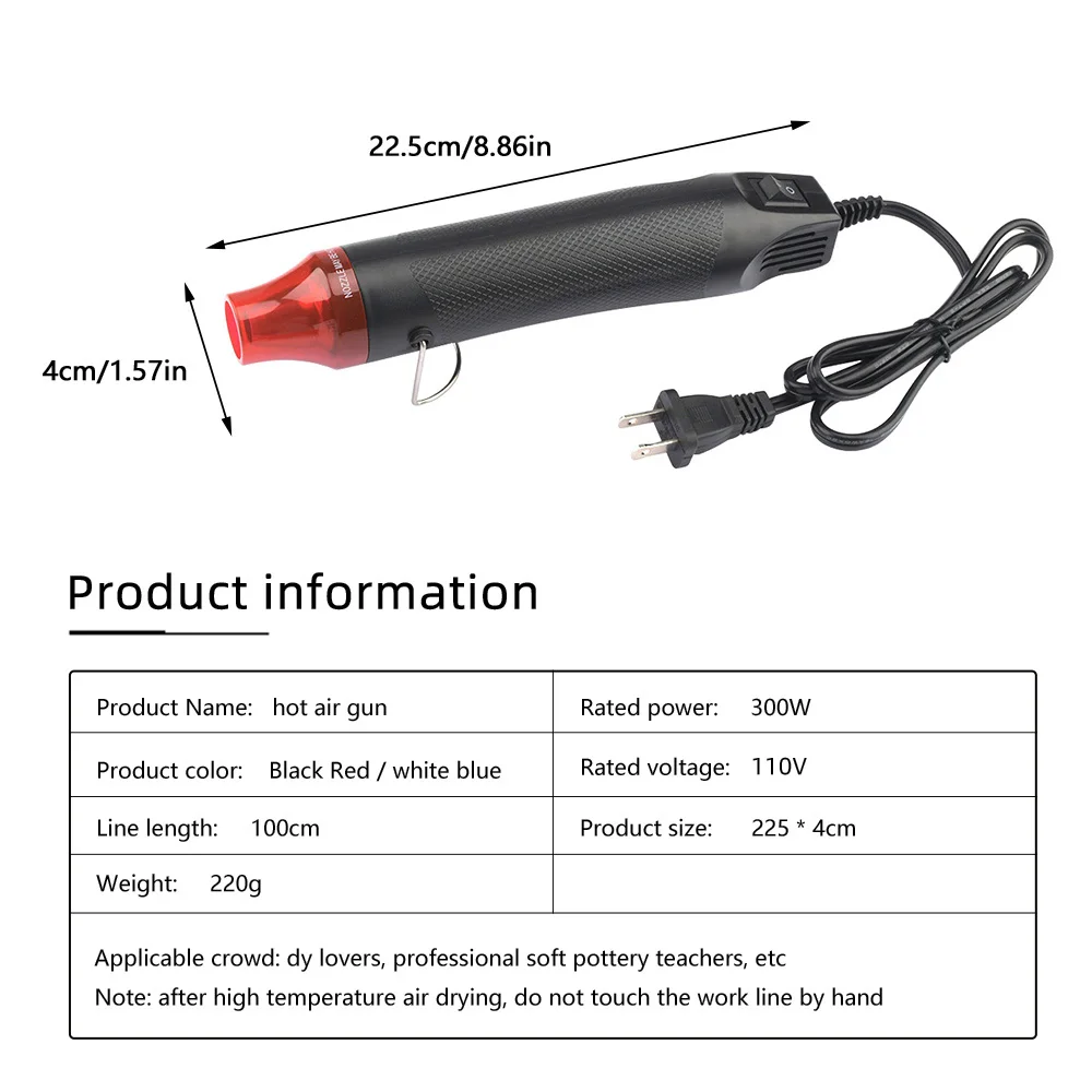 300W FAI DA TE Pistola Ad Aria Calda Strumento di Riparazione Del Telefono di Potere Asciugacapelli Saldatura Supporto Sedile Termoretraibile Pistola Ad Aria di Plastica di Calore