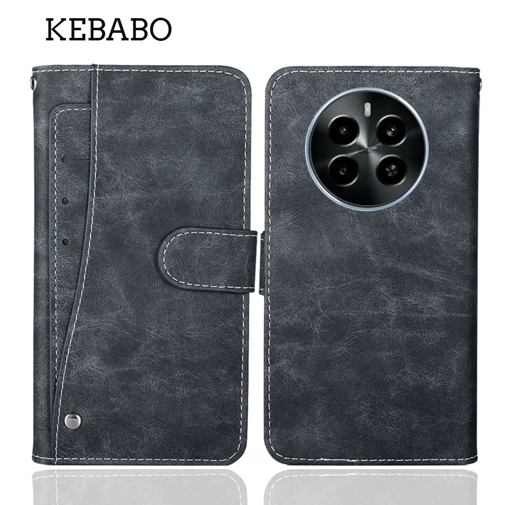 محفظة جلدية أنيقة لهاتف Realme P1 X7 Max Pro 5G حافظة فاخرة بفتحات للبطاقات غطاء حماية للهاتف حقائب على شكل كتاب #1