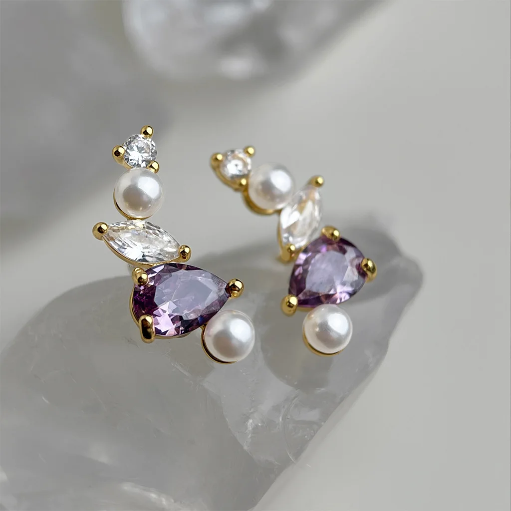 

New Arrival Clear Cubic Zirconia Cz Cluster Earring Sparking Bling Gorgeous Women Wedding Engagement Gift Jewelry