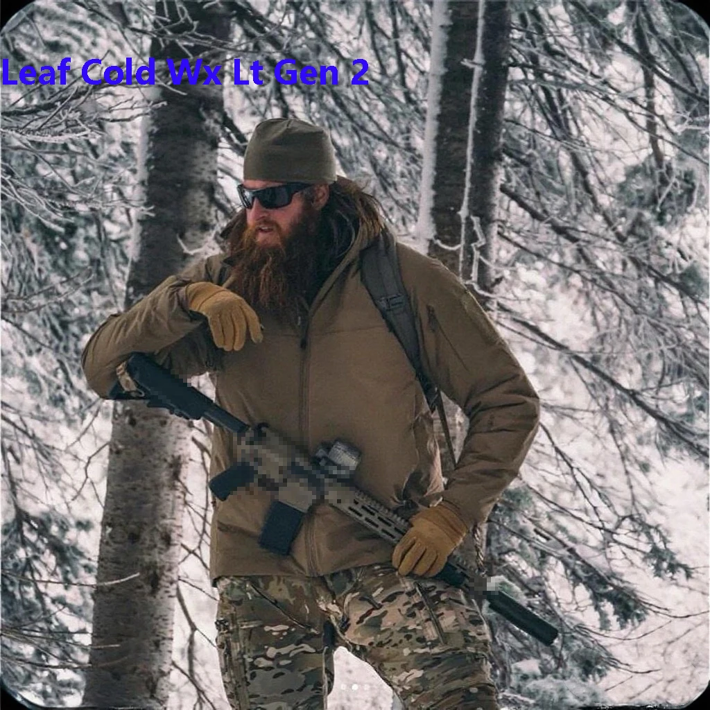 

New Military Edition Men's C Cotton Lea F Cold Wx Lt Gen 2 Windproof and Waterproof Outdoor Warm Hooded Cotton Jacket for Men