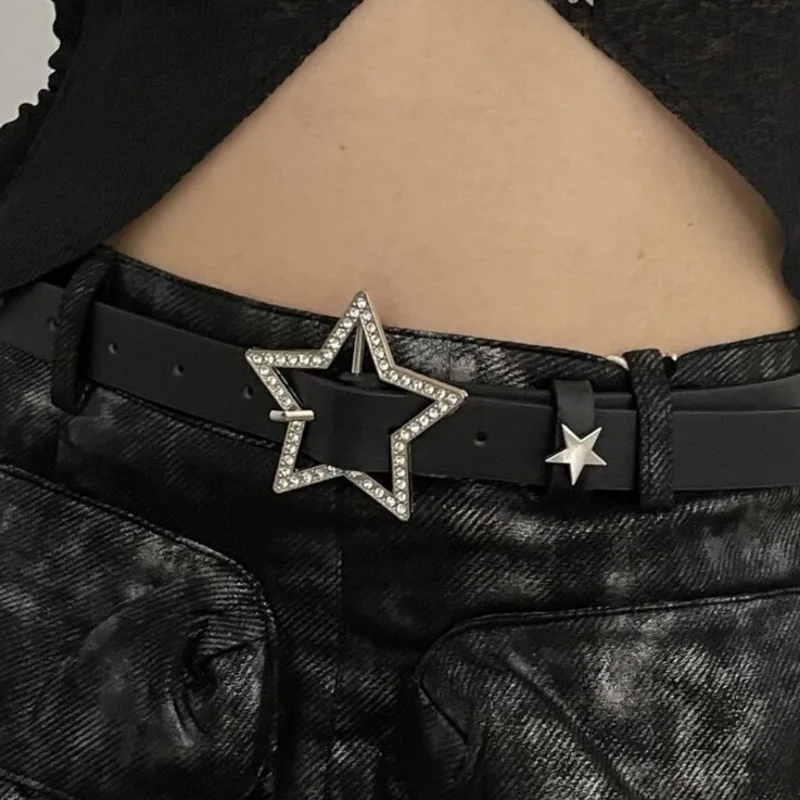 Women's Y2K Punk Street Style Rhinestone Star Buckle Star Accessories Casual Belt