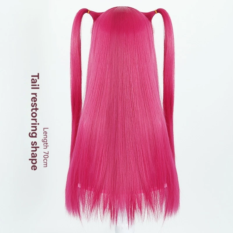 Peruka do cosplayu filmowego Kpop dla Rumi Zoey Demon Hunters, fioletowo-czarno-czerwona, długa, odporna na ciepło, syntetyczna peruka, rekwizyty karnawałowe