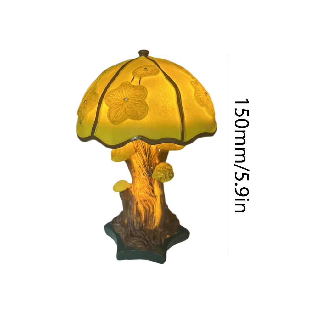 Colorful Retro Night Light Resin Crafts Plant Statues Ornaments Atmosphere Light Fantasy Bright Bedroom Bedside Decor