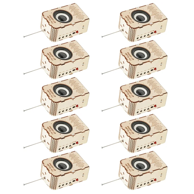 X18A-10X DIY Radio Model Physical Practical Educational Craft Kits Wooden Science Project Model