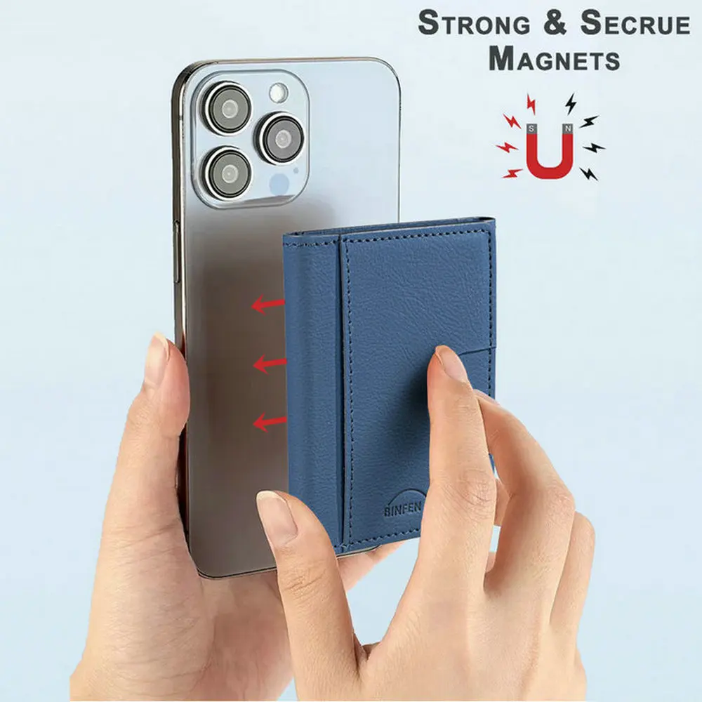 Magnetyczny skórzany portfel na karty, kompatybilny z funkcją MagSafe, etui na telefon z klapką, przegródkami na karty, funkcją podstawki, pokrowiec Funda. — zdjęcie produktu 2