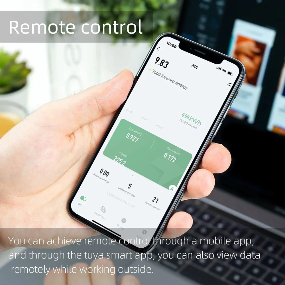 WiFi Smart Circuit Breaker Single Phase Energy Meter Auto-Reclosing Protector APP Remote Control Work With Tuya Alexa Google