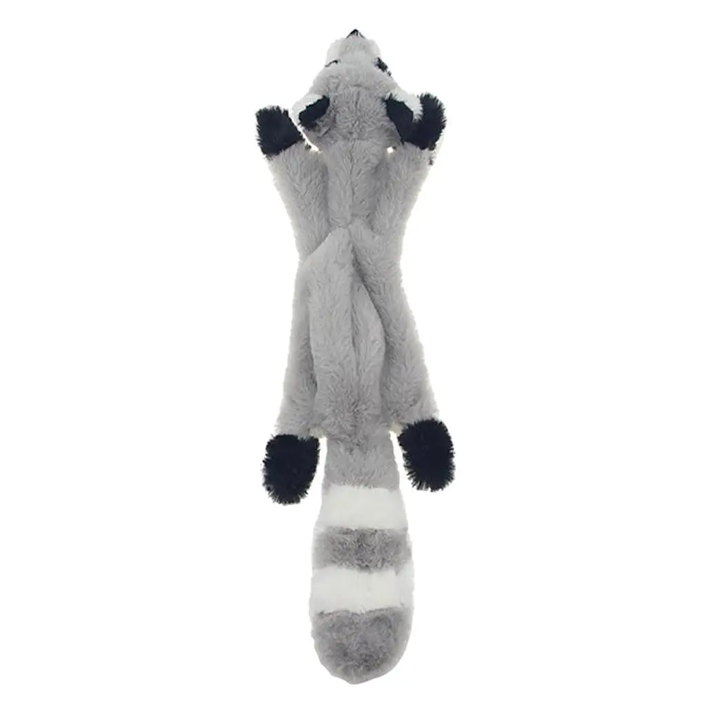 Plush Squeak Dog Toy Raccoon Rabbit Stuffed Animal Tug of War Toy for Medium Dogs Interactive Durable Crinkle Soft Cuddly Pet