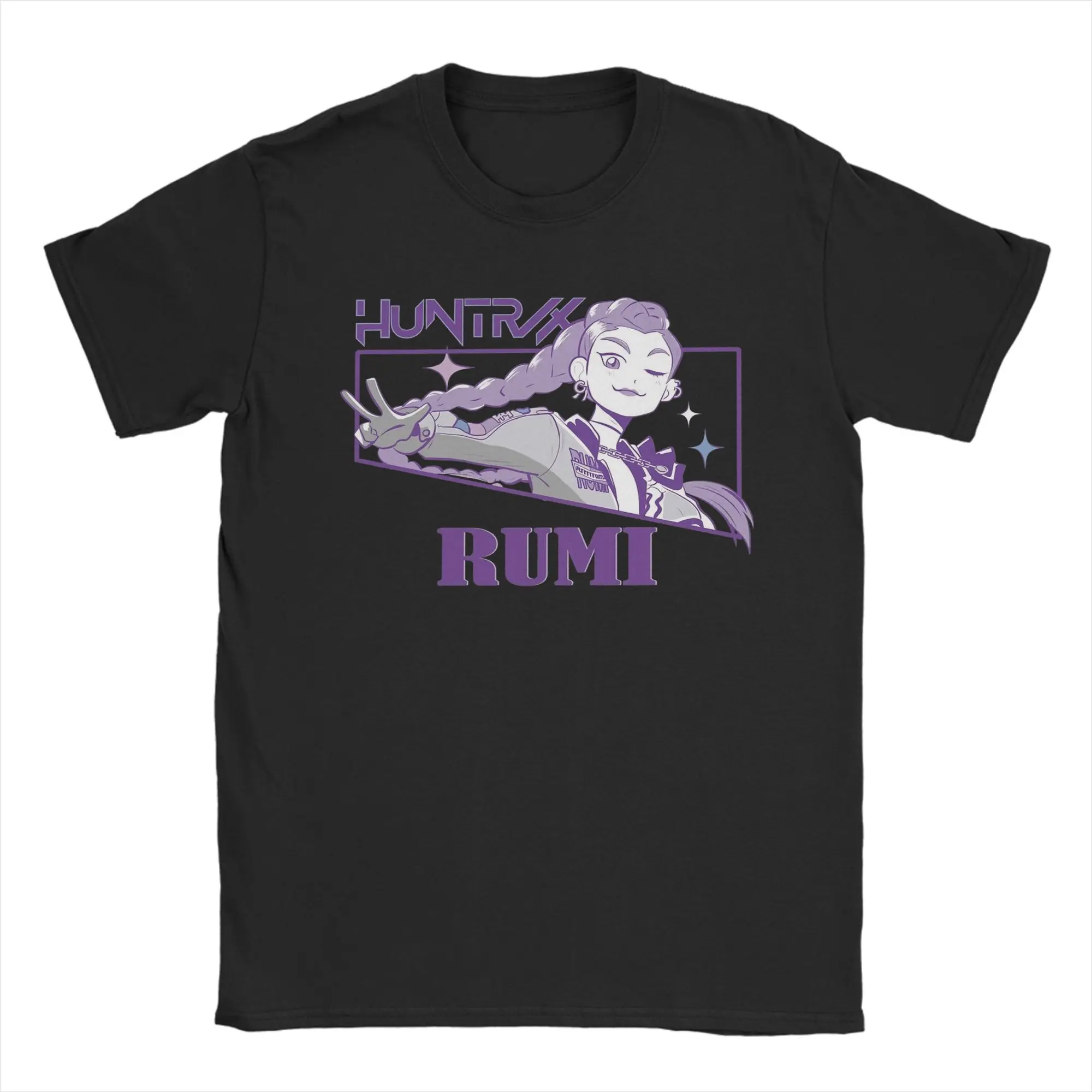 

Rumi Huntrix KPop Demon Hunters T-Shirt for Men Novelty Pure Cotton Tee Shirt Round Neck Short Sleeve T Shirts Clothing