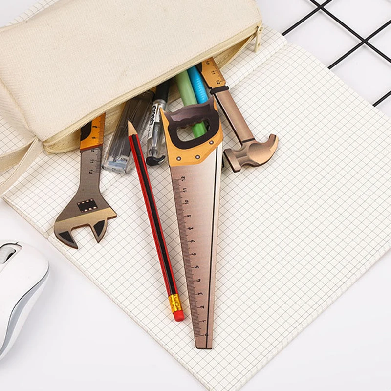 Creative Stationery Cartoon Drawing Gift Office School Wooden Tools Rulers Creative Student Prizes Straight Wooden Ruler