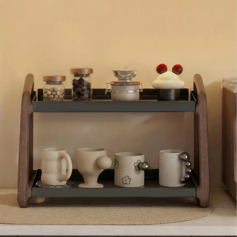 2-Tier Storage Rack for Kitchen Countertop Organizer Multi-layer Tea Cup Storage Rack Coffee Mug Holder Spice Racks Pratical New