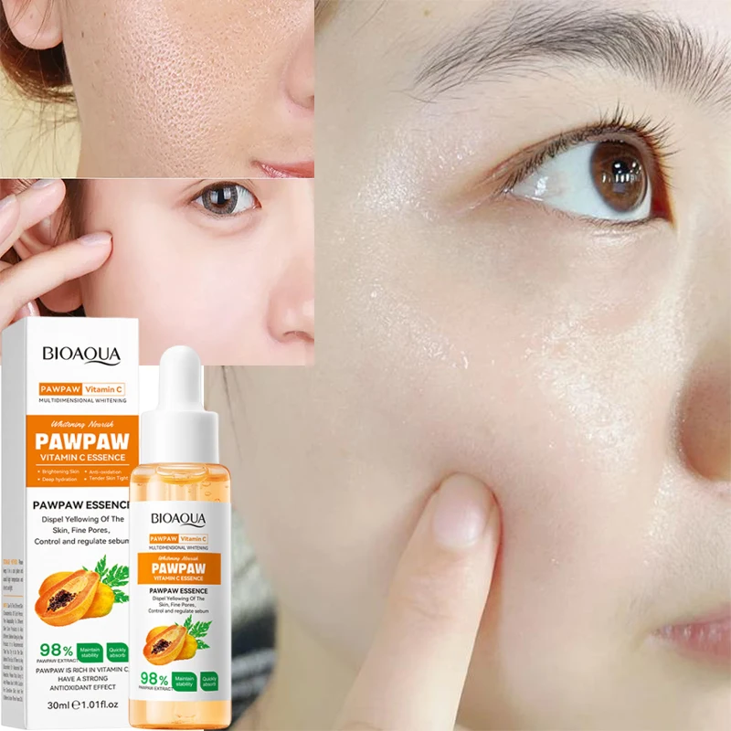 Papaya VC Brightening Serum Improve Dullness Remove Dark Spots Effective Whiten Freckle Product Moisturize Face Skin Care Beauty
