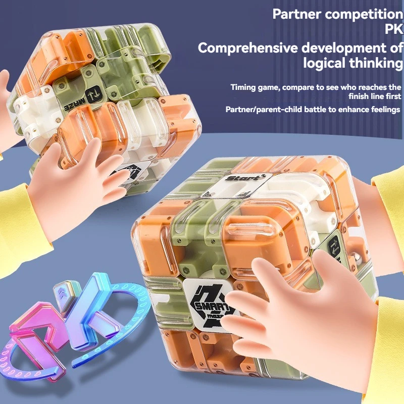 Divertenti labirinto cubo magico giocattoli agitati, labirinto puzzle creativo intelligenza pensiero logico anti giocattoli educativi per bambini