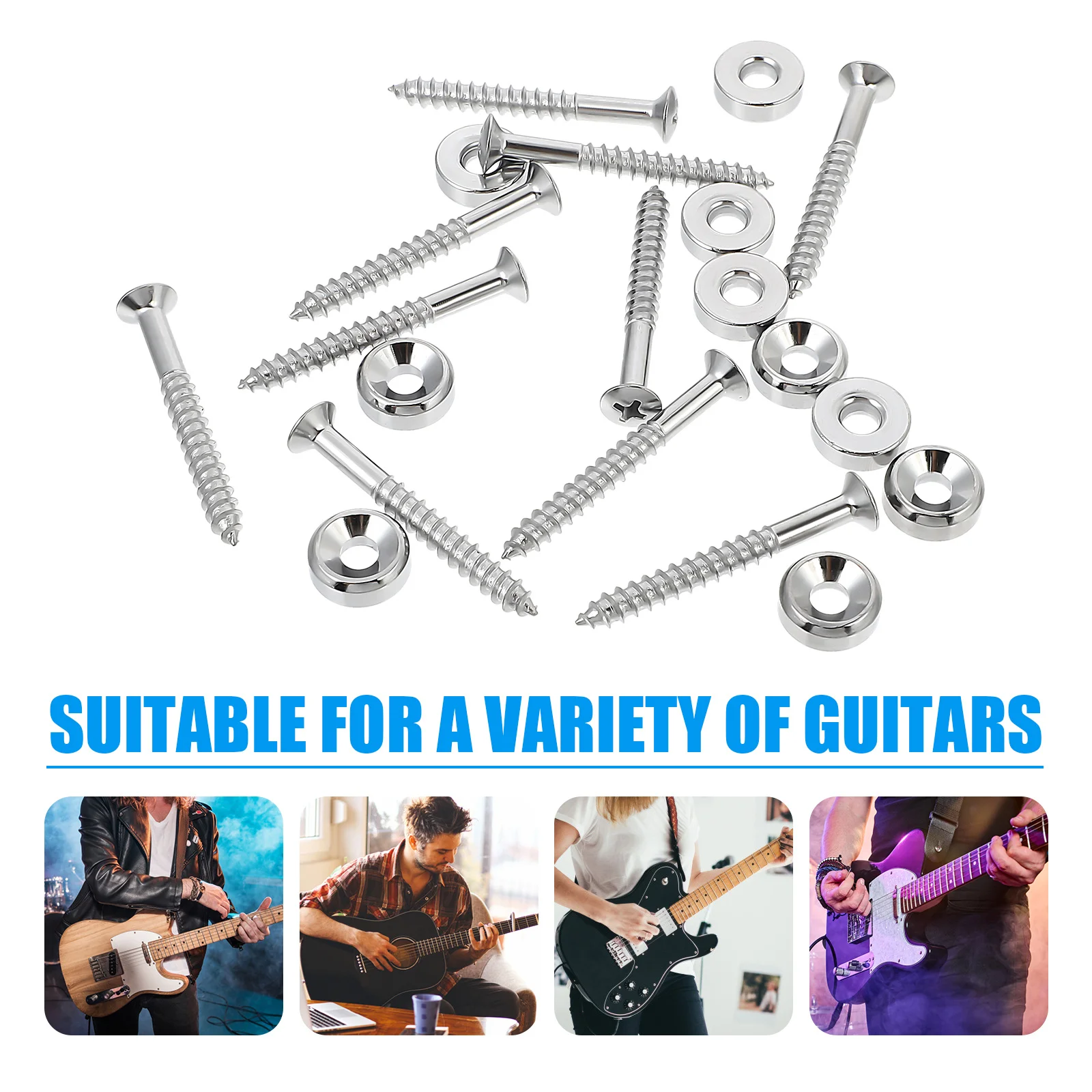 

10Pcs Guitar Neck Joint Bushing Screw Replacement Kit for Electric Bass Guitar Part Repair Tool Ferrule and Bolt for Bass