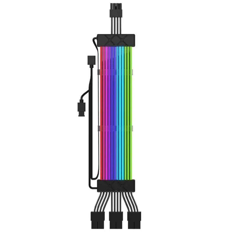 A13E-For Computer Power Supply Motherboard ARGB Extension Cable 12+ 4Pin Light Strip GPU Extension Cable