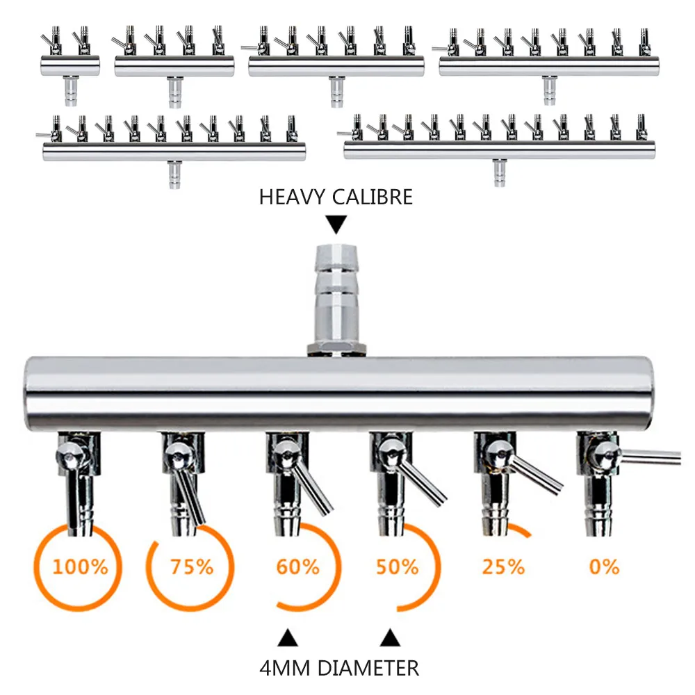 Hot New Stainless Steel Distributor Aquarium Lever Fish Tank Durable Oxygen Pump Accessories Splitter Air Flow Control Pump