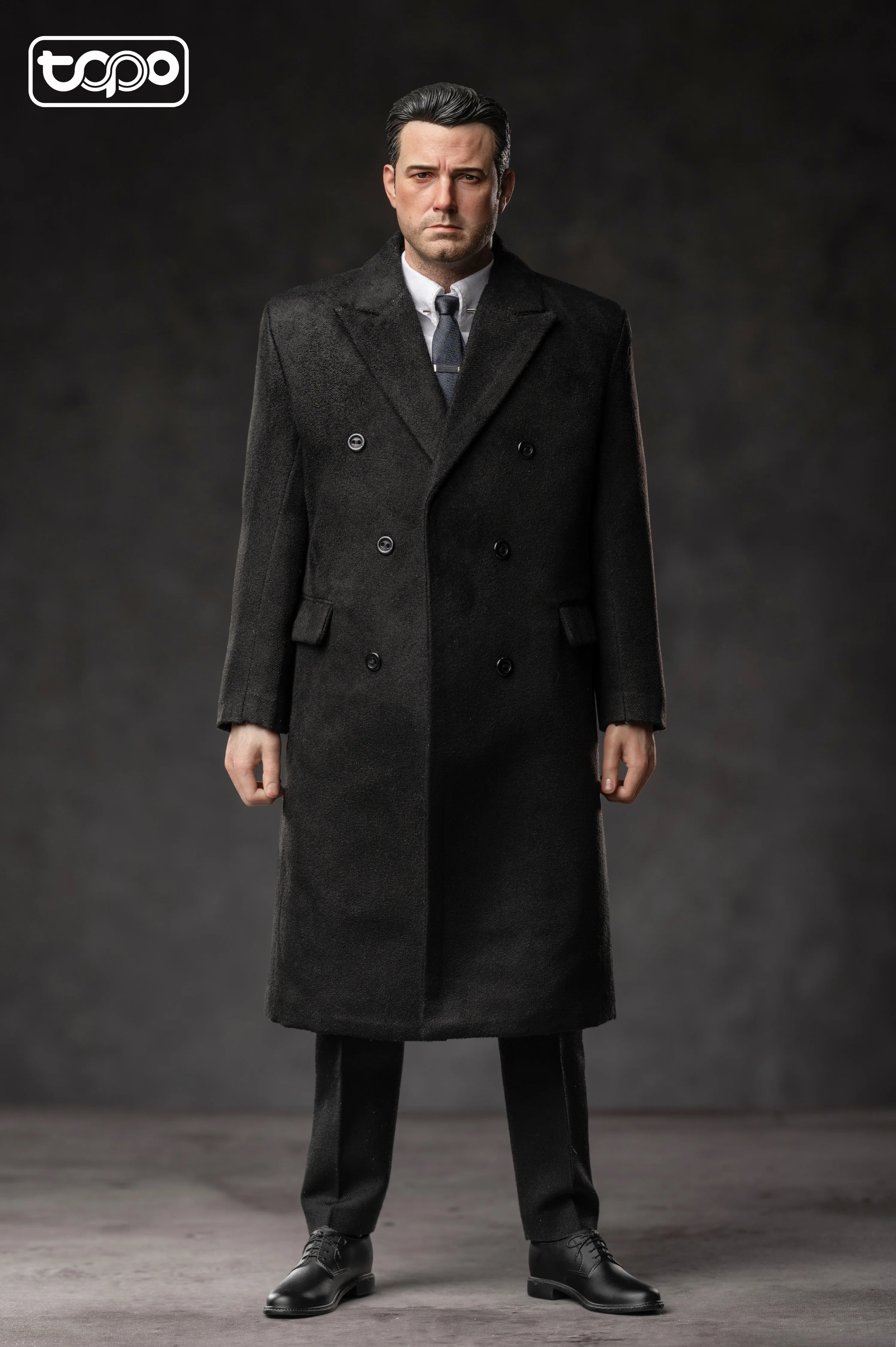 TOPO TP005 TP006 1/6 Male Ben Affleck Suit Black Overcoat Leather Shoes Set Model Accessories Fit 12\'\' Action Figure In Stock