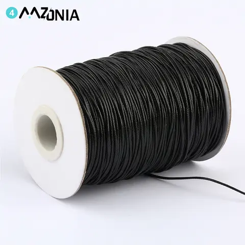 Waxed Cord Black 0.5-5mm Black Waxed Cord Waxed Thread String Strap Necklace Rope for Jewelry Making Diy Bracelet Necklace Accessories