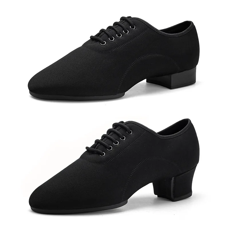 Chaussures de danse noires pour hommes, grande taille 46, chaussures de valse pour salle de danse intérieure, tango jazz, chaussures de danse modernes pour adultes, chaussures de performance latine