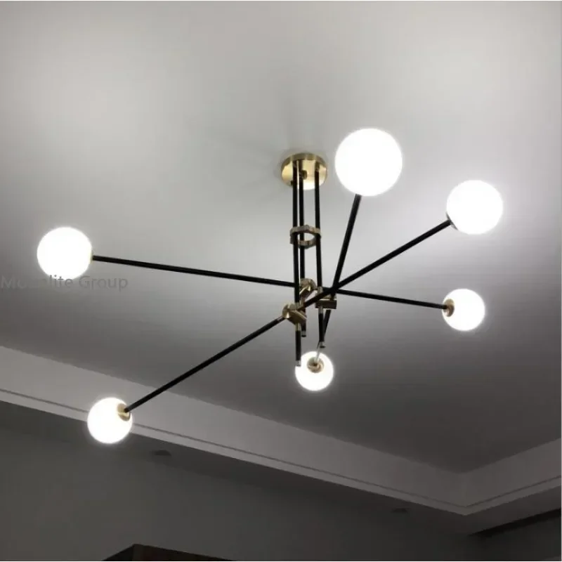 Nordic Chandelier Postmodern Glass Ball Dining Room Lamp Magic Bean Creative Element Personality Study Bedroom Chandelier