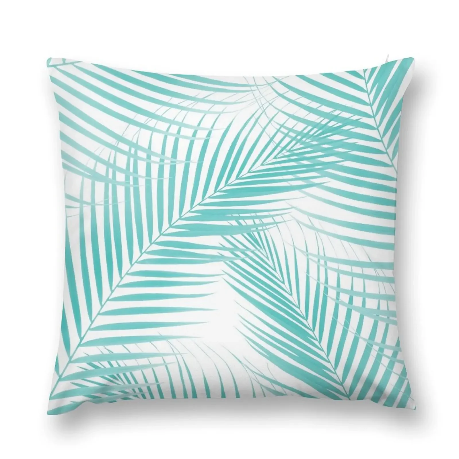 

Soft Turquoise Palm Leaves Dream - Cali Summer Vibes #2 #tropical #decor #art Throw Pillow Christmas Covers pillow