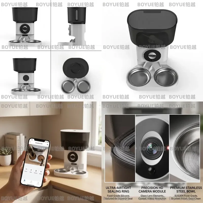 for Multi-color Custom Durable 2-in-1 Smart Pet Feeder 7L Large Capacity HD Camera APP Control Automatic Food Dispenser