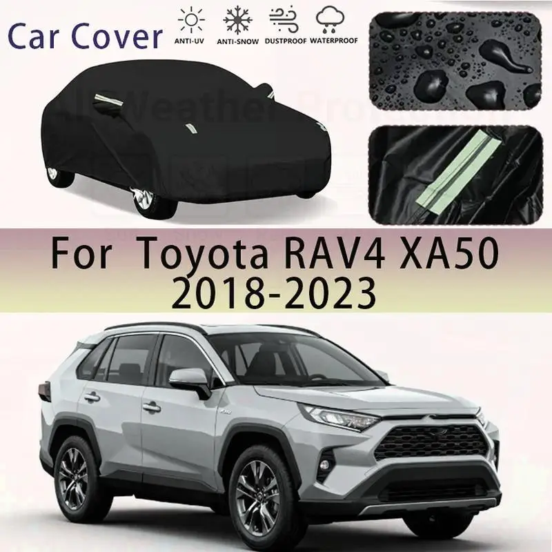 

Для наружной защиты, полная для Toyota RAV4 XA50 2018 2023, водонепроницаемый пылезащитный снежный чехол, солнцезащитный козырек, автомобильные чехлы