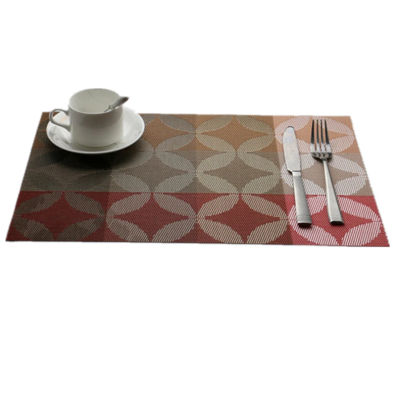 

1Pc PVC 30x45cm Rectangle Placemat For Dinner Table Cup Coaster Kitchen Accessories Washable Heat-resistant Mat