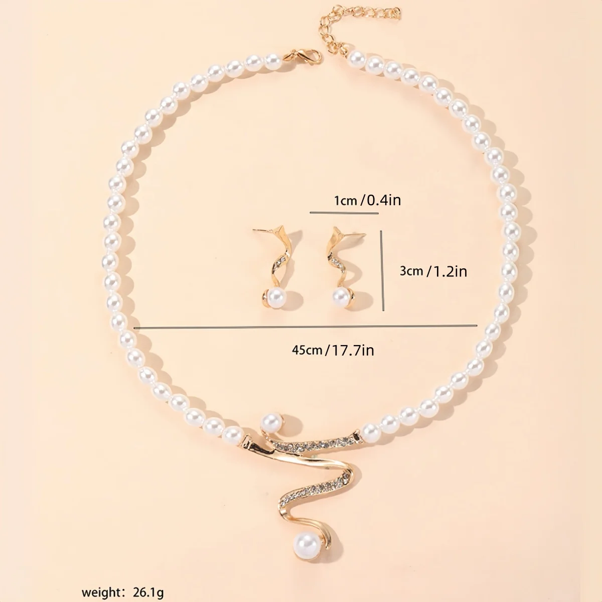 1Set New Women Bridal Wedding Party imitation Pearl Rhinestone Necklace Earrings Jewelry Set image 5