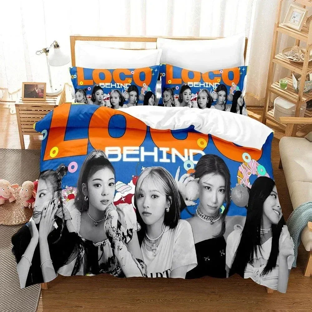

3D Kpop Group Pillowcase ITZY Printed Bed Set Duvet Cover Pillowcase Bedding Set Linen Sheet Quilt Cover Full Queen King Size