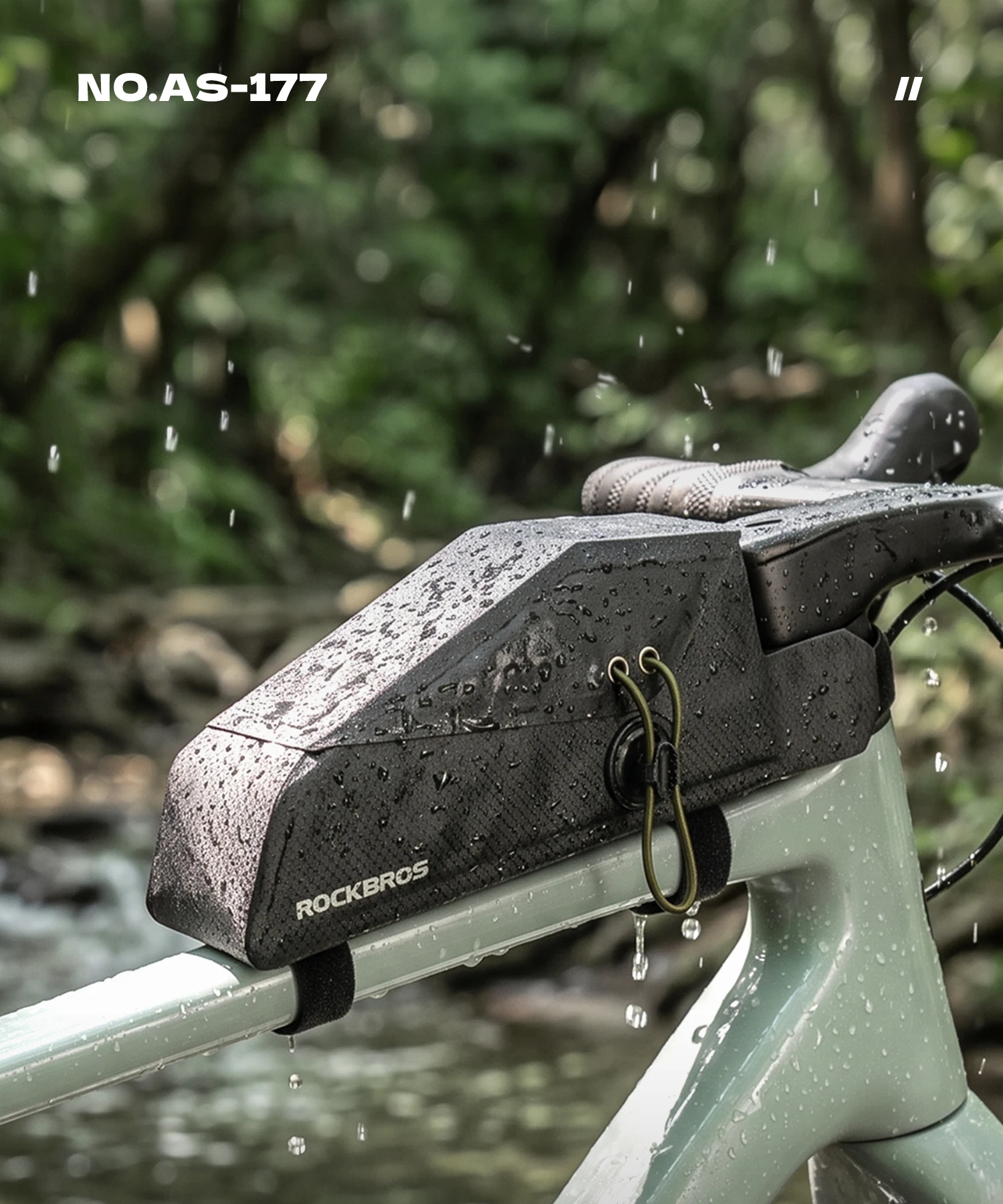 ROCKBROS Fahrradtasche für Straßenfahrräder, Wasserdichte Gravel-Bike-Tasche, Rahmentasche für das Oberrohr, 0,8L Fahrrad-Aufbewahrungstasche – Detail 1