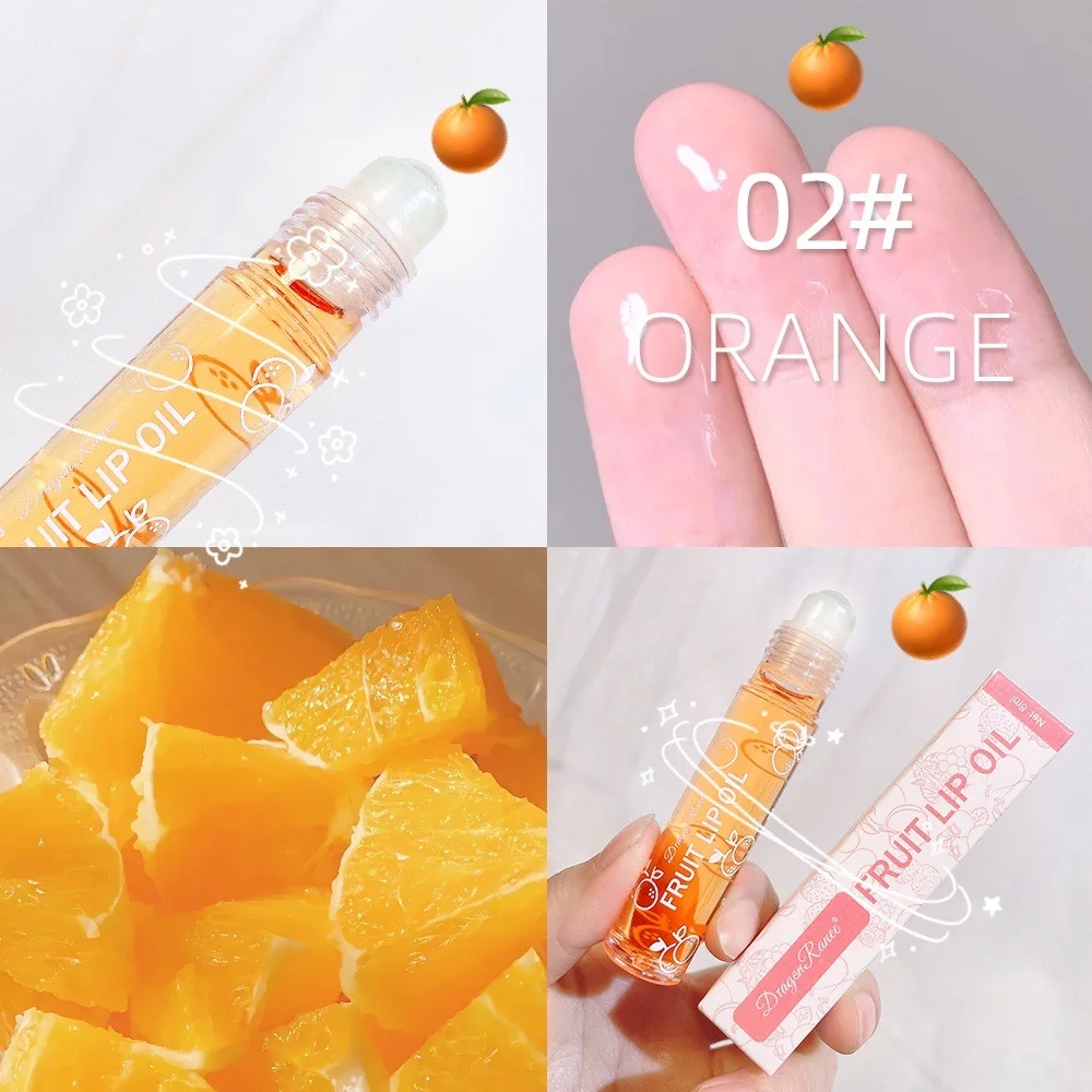 Fresh Fruit Roll-on Lip Balm Lip Makeup Primer Moisturizing Clear Transparent Lip Oil Long Lasting Hydrating Lip Gloss Cosmetics