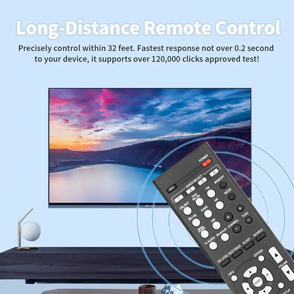 Lightweight Remote Control Rc-1196 Remote Control Replacement for Denon Av Receiver Ergonomic Home Theater Remote Chipset Av