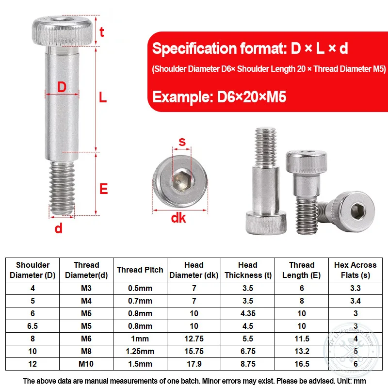 Hex Socket Knurled Head Shoulder Screw 304 Stainless Steel Metric Locating Step Bolt Equal Height Limit Screw M3 M4 M5 M6 M8 M10